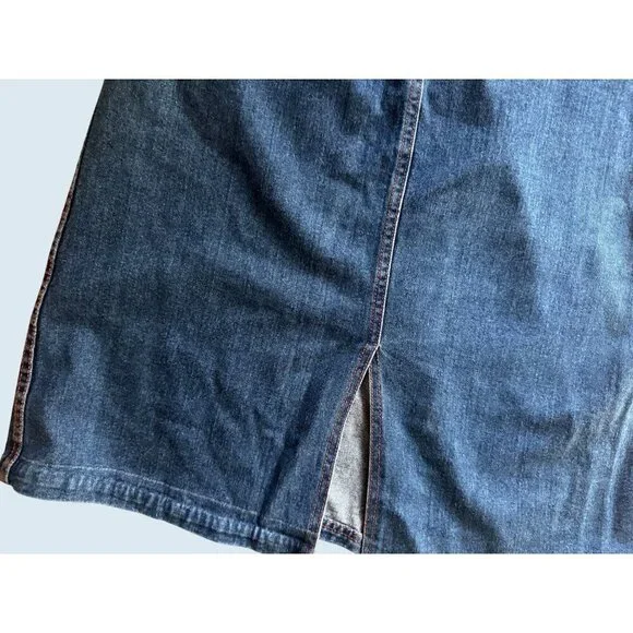 Vintage JONI BLAIR Of California Denim Front Slit Skirt 80s / 90s Sz 27 - Picture 5 of 8
